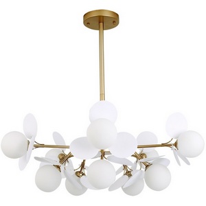 Потолочная люстра на штанге Arte Lamp Peacock A1369SP-10SG (плафоны шарики)