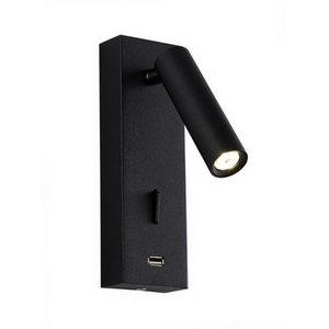 Бра для чтения светодиодное с выключателем и USB-портом Crystal Lux CLT 210W USB BL