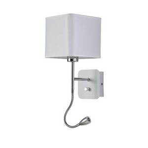 Бра с подсветкой с подсветкой для чтения и выключателем Crystal Lux PACO AP2 CHROME/WHITE