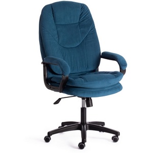 Кресло игровое с мягкими подлокотниками флок , синий,  COMFORT LT